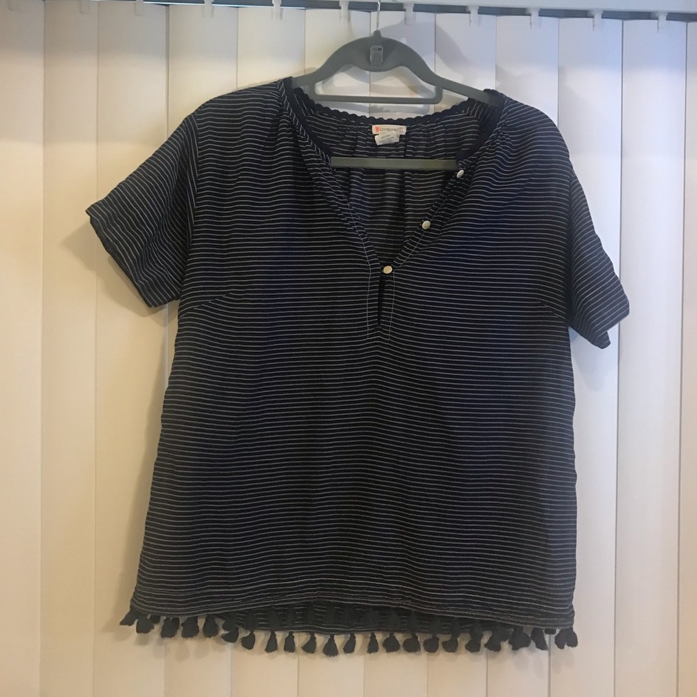 Sheer tassel top